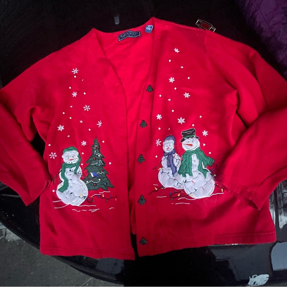 LAST CHANCE Vintage style Christmas button up sweatshirt